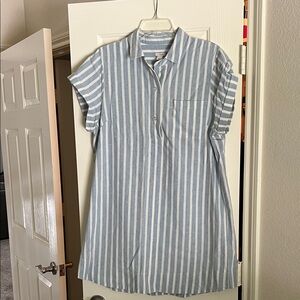 J. Crew Blue and White Striped Dress